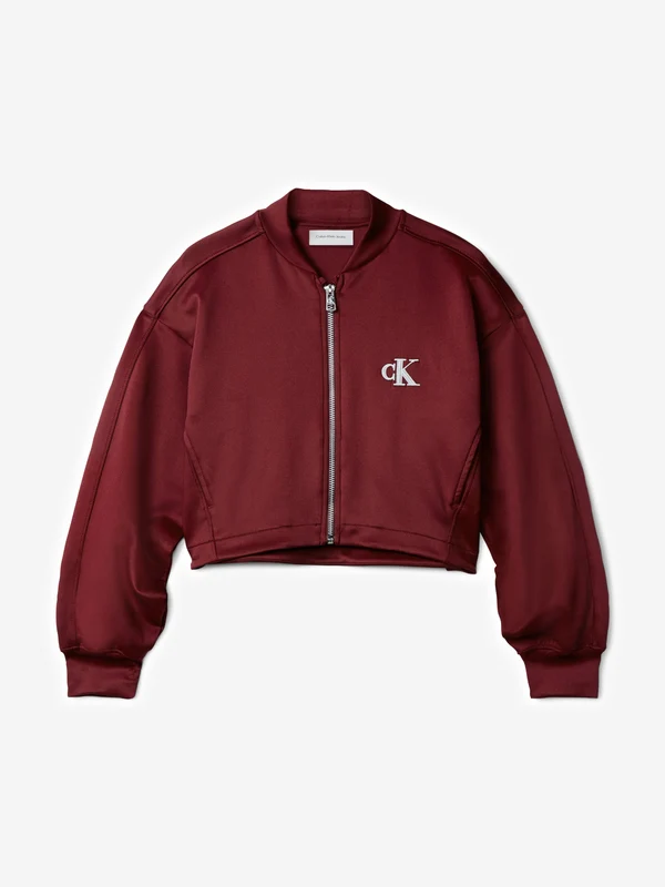 Calvin Klein Girls Tricot Bomber Jacket in Red Red / 8 Yrs