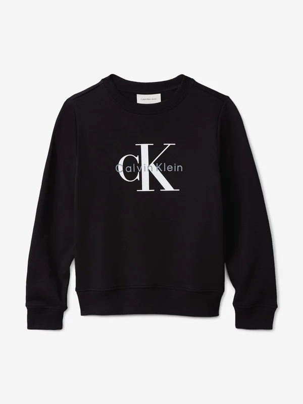 Calvin Klein Kids CK Monogram Sweatshirt in Black Black / 14 Yrs