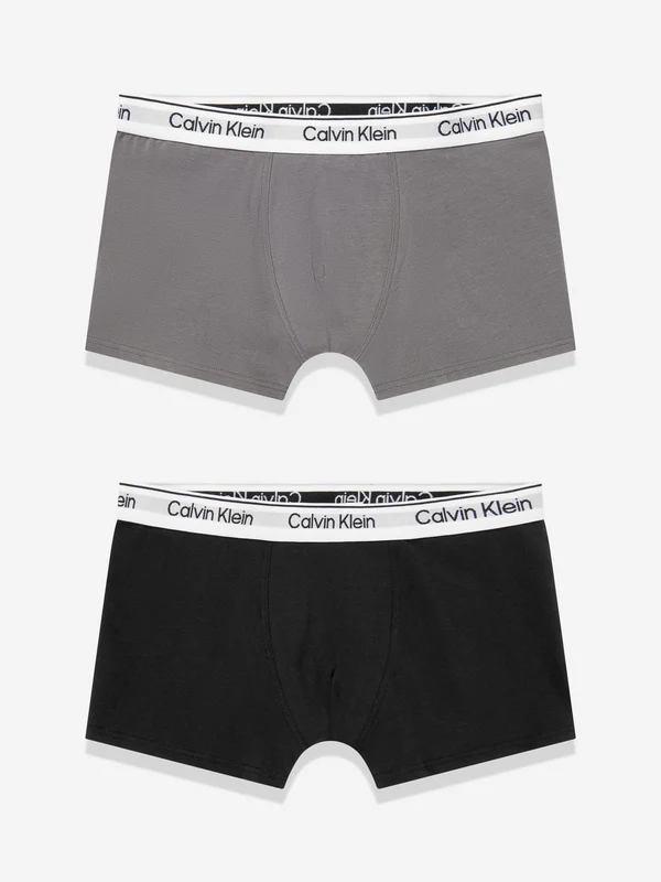 Calvin Klein Boys 2 Pack Boxer Shorts Set in Grey Grey / 14 - 16 Yrs