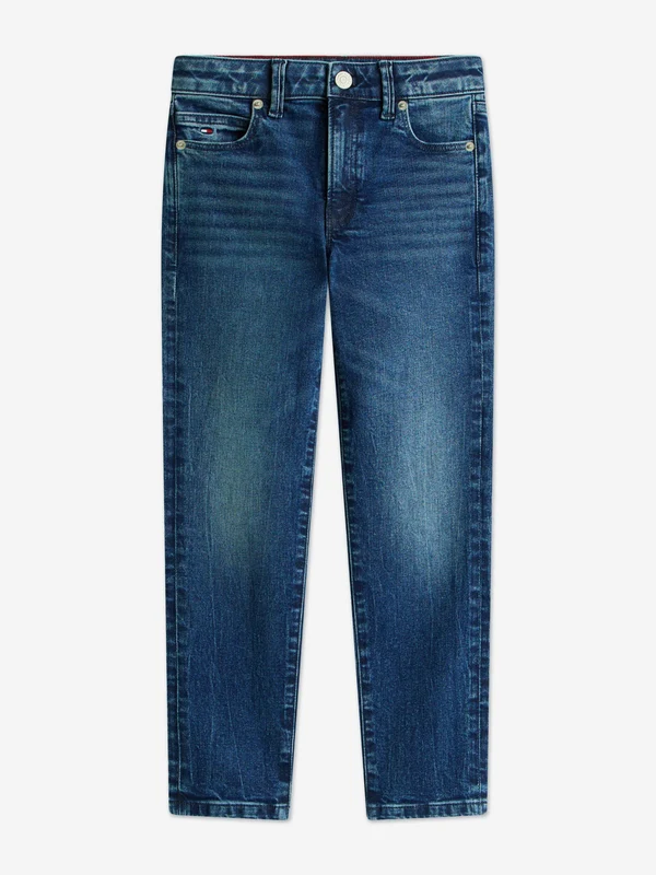 Tommy Hilfiger Boys Straight Fit Jeans in Navy Navy / 16 Yrs
