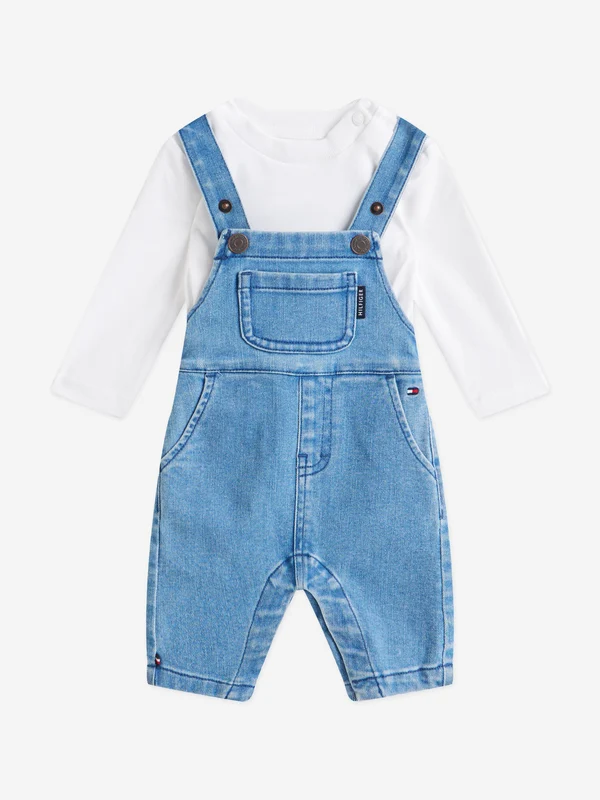 Tommy Hilfiger Baby Boys Denim Dungaree Set in Blue Navy / 18 - 24 Mths