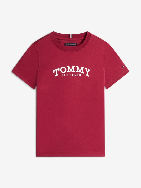Tommy Hilfiger Boys Monotype Print Graphic T-Shirt in Red Red / 16 Yrs