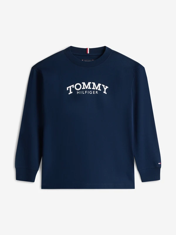 Tommy Hilfiger Boys Monotype Print Long Sleeve T-Shirt in Navy Navy / 3 Yrs