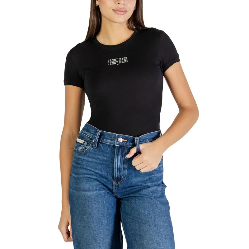Tommy Hilfiger Jeans Black Recycled Cotton T-Shirt IT40|S