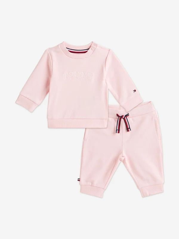 Tommy Hilfiger Baby Girls Monotype Trackuit in Pink Pink / 1 Mth