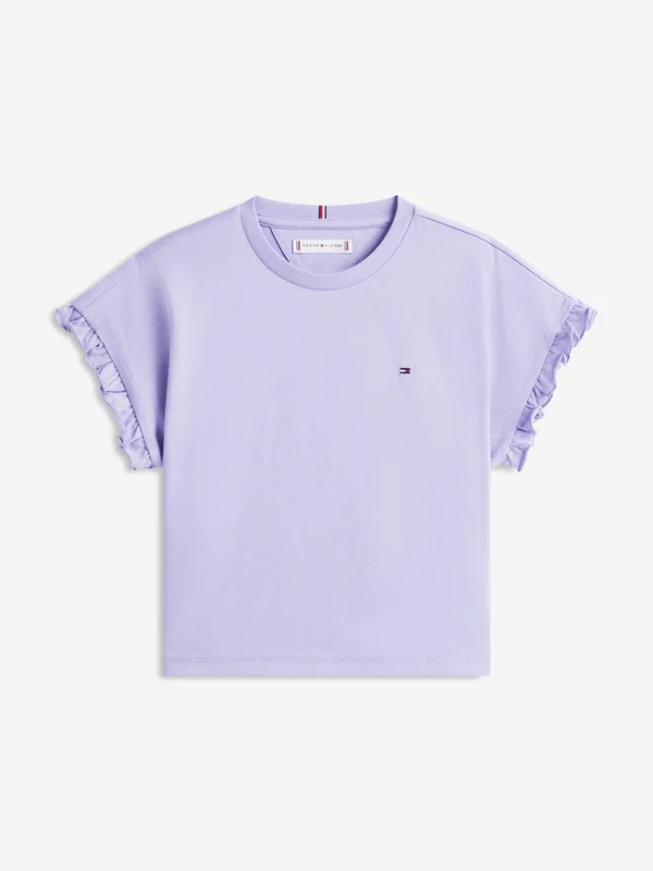 Tommy Hilfiger Girls Essential Top in Purple Multicoloured / 16 Yrs
