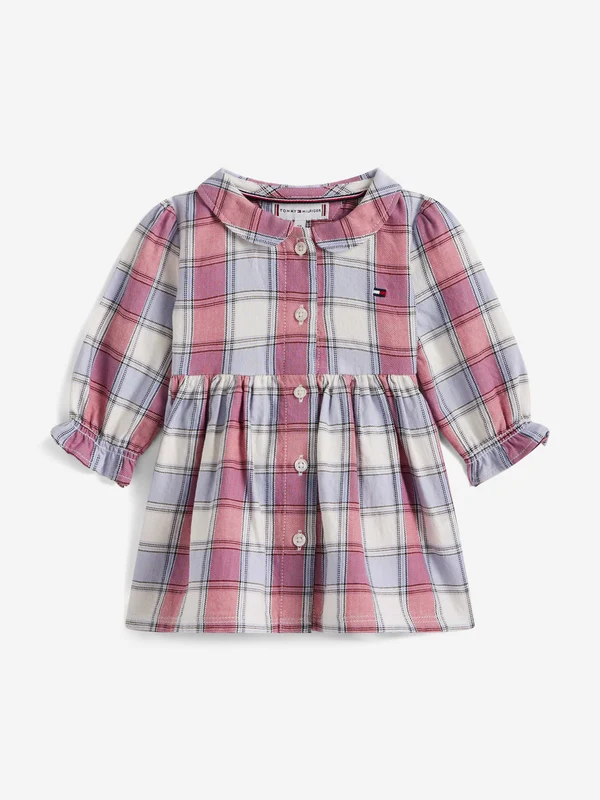 Tommy Hilfiger Baby Girls Checked Dress in Purple Purple / 2 Yrs