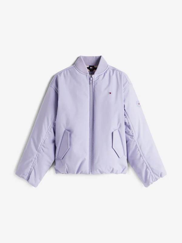 Tommy Hilfiger Girls Padded Bomber Jacket in Purple Purple / 5 Yrs