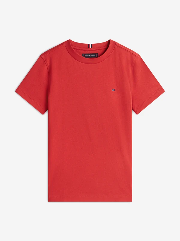 Tommy Hilfiger Boys Essential Cotton Regular Fit T-Shirt in Red Red / 14 Yrs