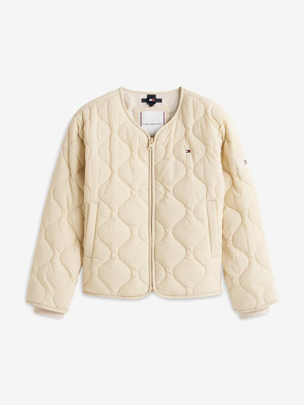 Tommy Hilfiger Girls Quilted Lightweight Jacket in Beige Beige / 12 Yrs