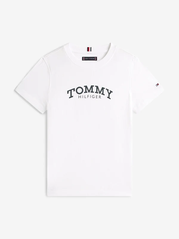 Tommy Hilfiger Boys Monotype Print Graphic T-Shirt in White White / 10 Yrs