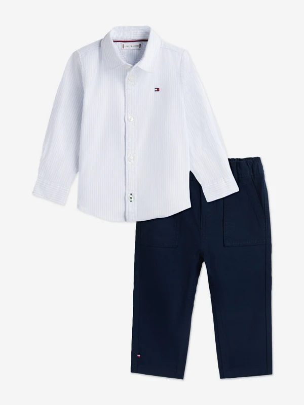 Tommy Hilfiger Baby Boys Ithaca Shirt and Trouser Set in Navy Navy / 2 Yrs