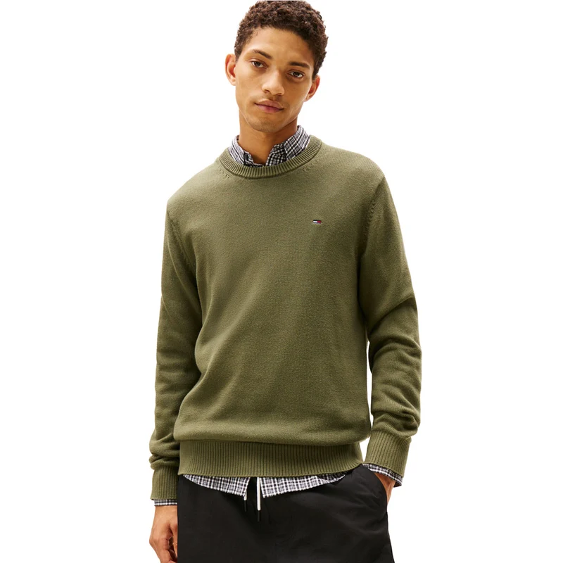 Maglione Pullover Uomo Tommy Jeans Slim Fit Verde M