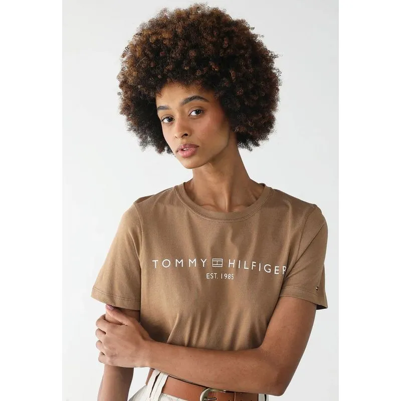 Camiseta Tommy Hilfiger Feminina EG / Bege