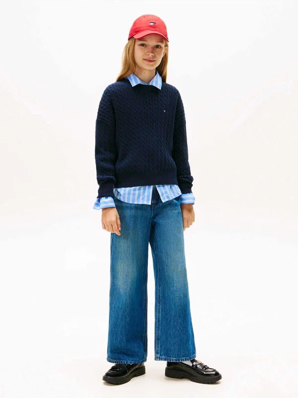 Tommy Hilfiger - Girls' Mabel Dark Vintage Crest Jeans Denim / 6