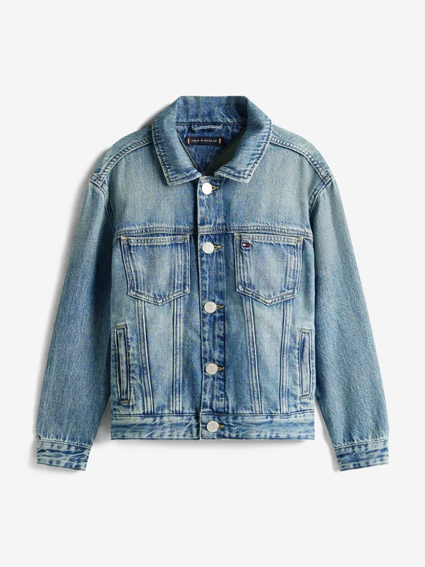 Tommy Hilfiger Boys Denim Flag Trucker Jacket in Blue Navy / 3 Yrs
