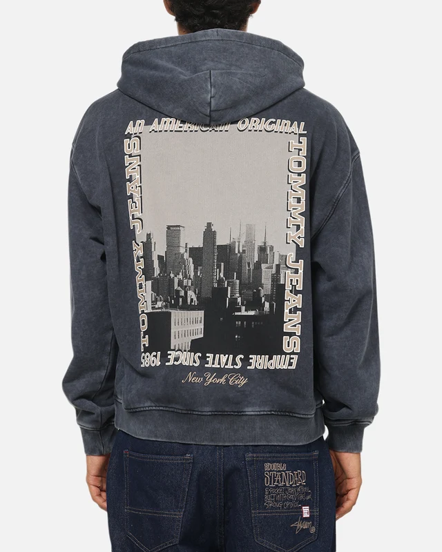 Tommy Jeans Washed Photo City Hoodie Black S