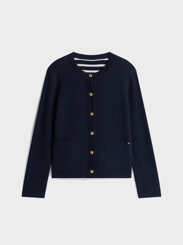Tommy Hilfiger - Women's Jersey Strech Reversible Cardigan Navy / XS