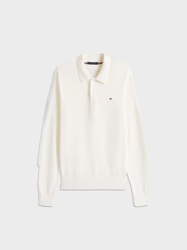 Tommy Hilfiger - Men's Polo Collar Cashmere Pullover Cream / XL