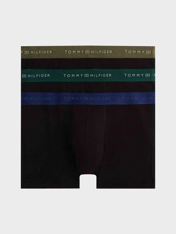 Tommy Hilfiger - Men's 3-Pack Signature Logo Metallic Waistband Trunks Multi Color / M