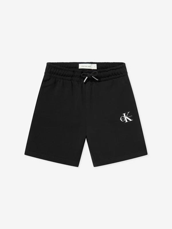 Calvin Klein Kids Monogram Relaxed Shorts in Black Black / 14 Yrs