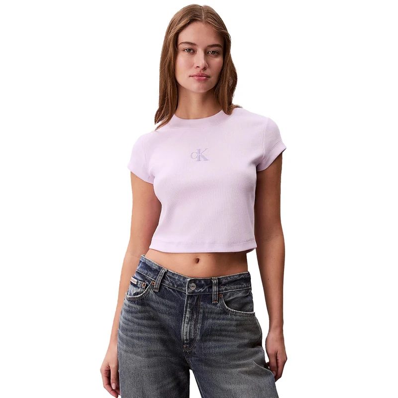 T-Shirt Donna Calvin Klein Monologo Lilla S