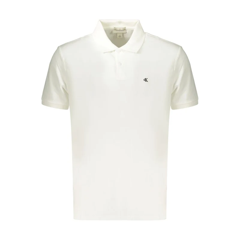 Calvin Klein White Cotton Men's Polo Shirt S
