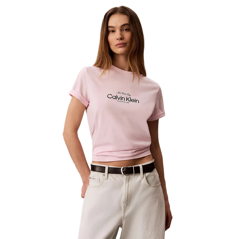 T-Shirt Donna Calvin Klein NYC Classic Rosa XS
