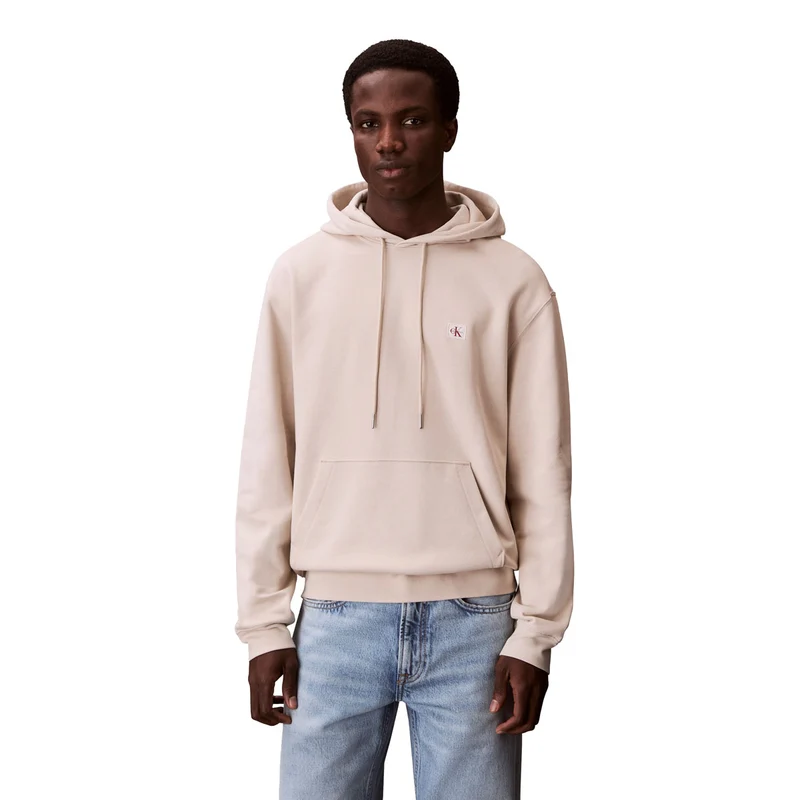 Felpa Uomo Calvin Klein Badge Beige S