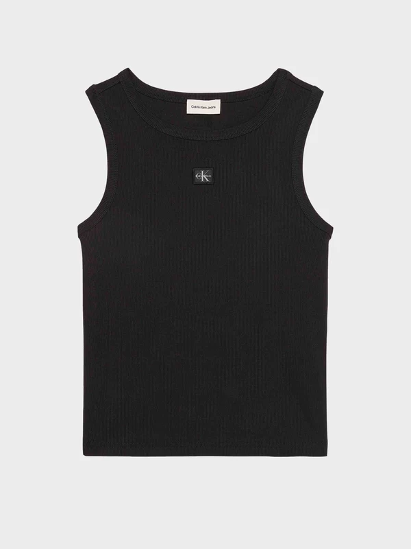 Calvin Klein Jeans - Women's Ribbed Cotton Badge Tank Top Black / xxs