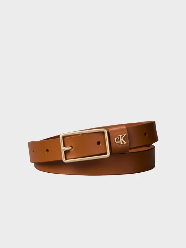 Calvin Klein Jeans - Women's Full-Grain Leather Belt With Logo Brown / 90