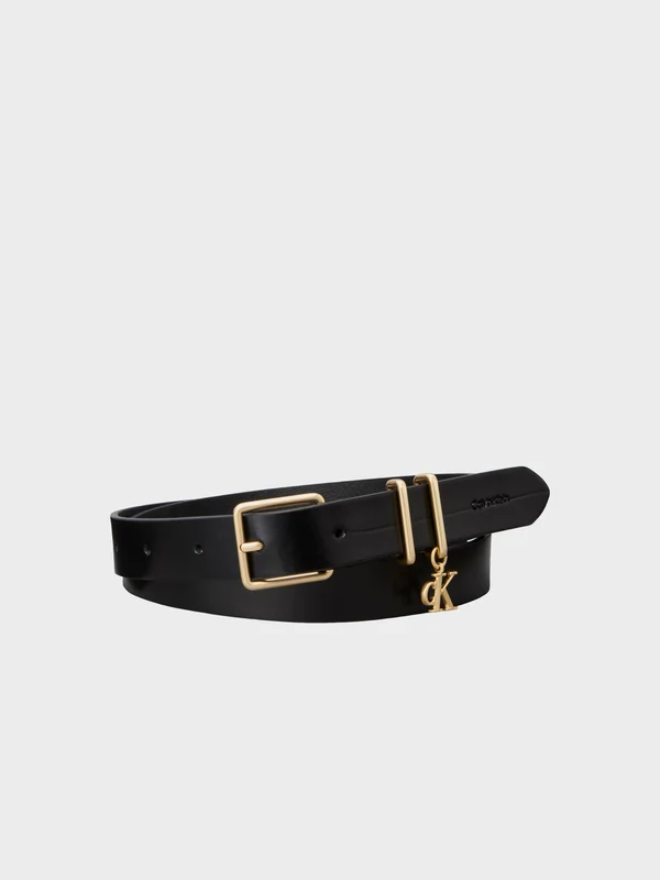 Calvin Klein Jeans - Women's Monogram Charm Keeper Belt Black / 80