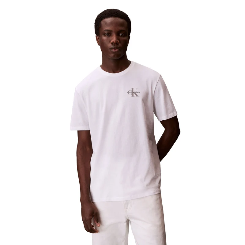T-Shirt Uomo Calvin Klein 30S Classic Micro Mono Bianco XL