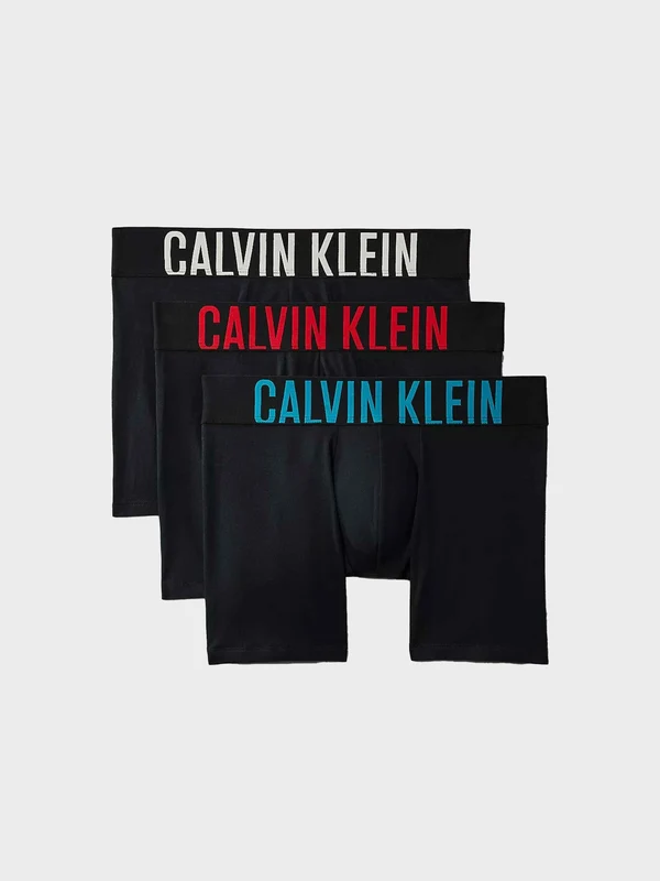 Calvin Klein - Men's Set Of 3 Boxer Briefs Blue/White/Red / L