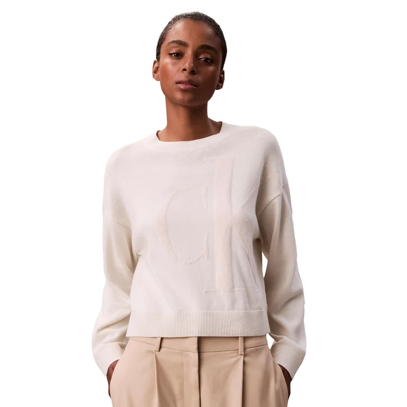 Maglia Donna Calvin Klein Smooth Cotton Beige XS