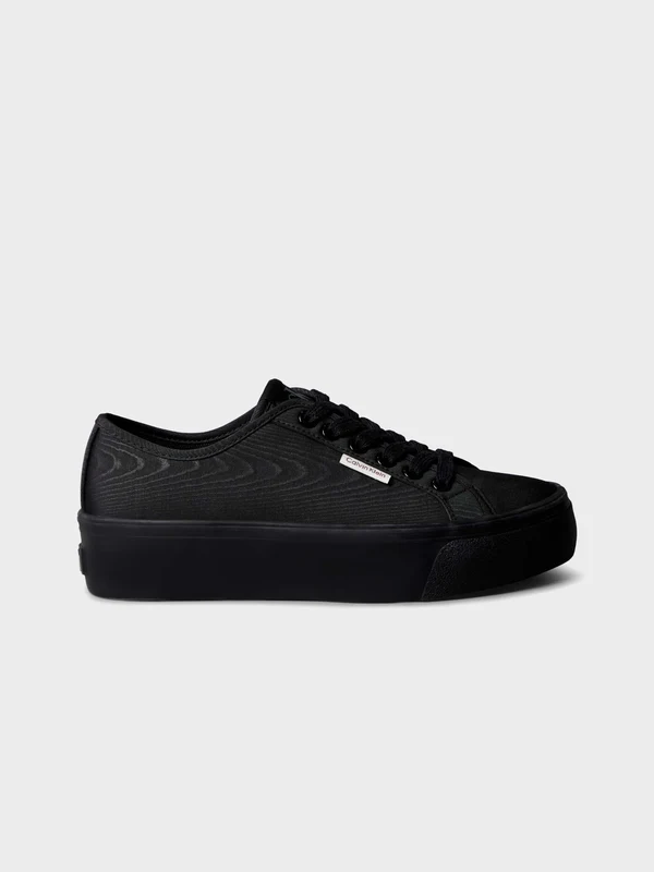 Calvin Klein Jeans - Women's Vulc Flatform Lace Up Moire Sneakers Triple Black / 41
