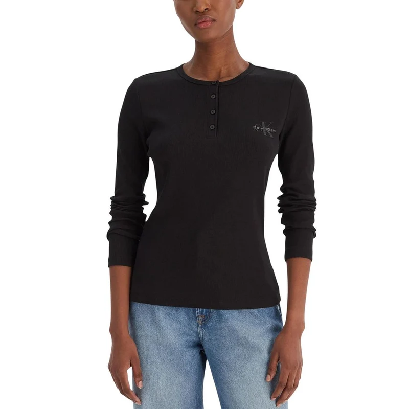 Calvin Klein Jeans Black Cotton Long Sleeve T-Shirt IT40|S