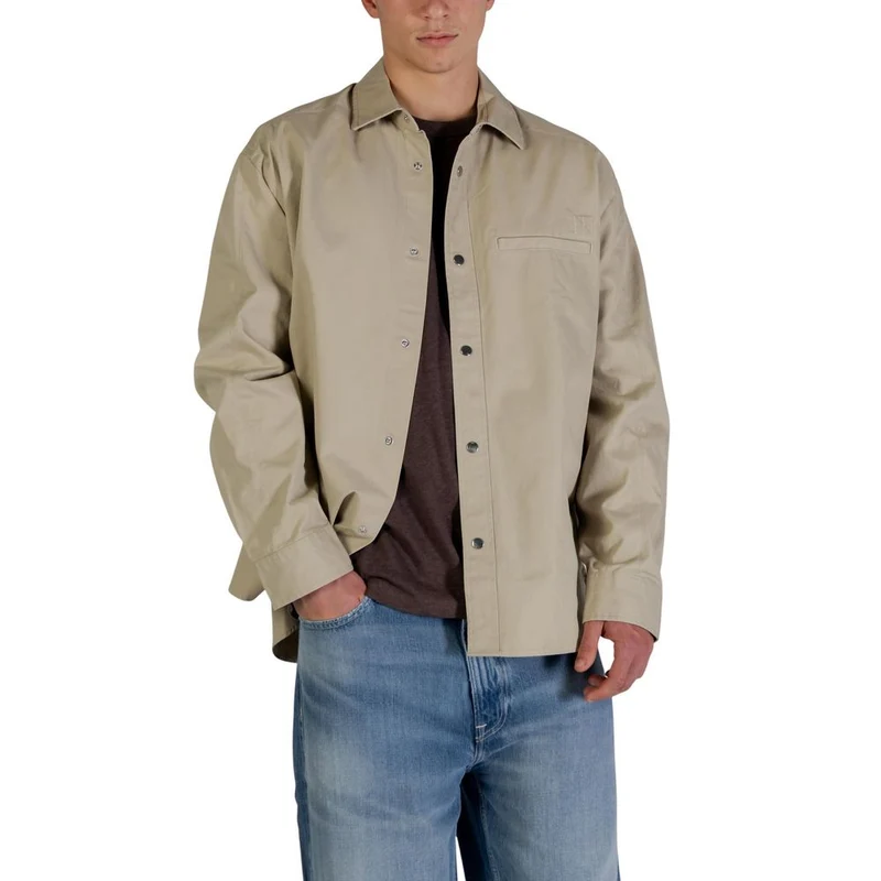 Calvin Klein Jeans Beige Cotton Full-Length Jacket IT48 | L