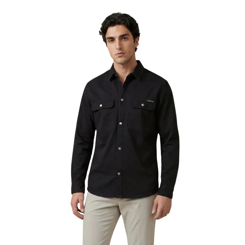 Calvin Klein Jeans Black Cotton Dress Shirt IT48 | L