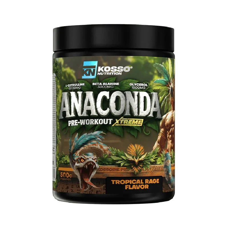 Pre-Workout Extreme 500g, pudra, Kosso Nutrition, Pre-workout cu cofeina Anaconda