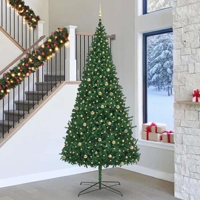 Kerstboom groen 400 cm met slingerlichten PVC