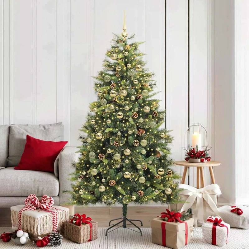 Kerstboom PVC groen 180 cm met LED verlichting