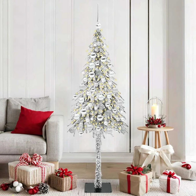 Kerstboom 180 cm met 300 LED wit PE staal
