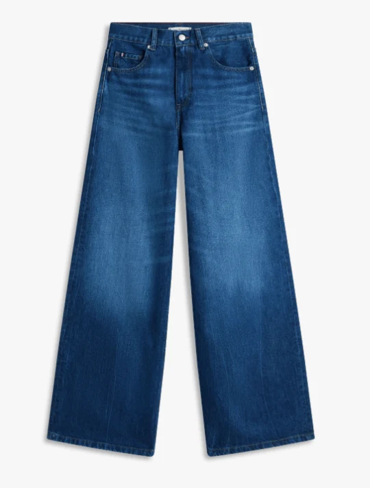 Tommy Hilfiger Womens 70s High Rise Wide Leg Denim Jeans New Doreen / 32L / 26