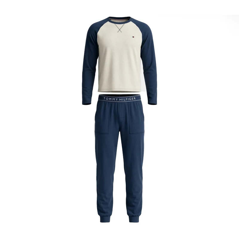 Tommy Hilfiger LS JERSEY PJ Set Mens Pyjama Set Jewel Blue Large
