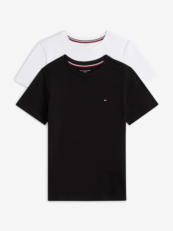 Tommy Hilfiger Boys 2 Pack T-Shirt Set in Black Black / 12 - 14 Yrs