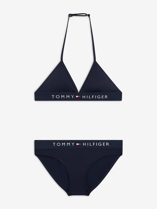 Tommy Hilfiger Girls Logo Triangle Bikini in Navy Navy / 14 - 16 Yrs