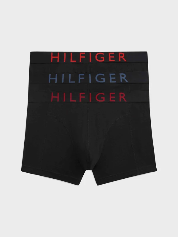 Tommy Hilfiger - Men's 3-Pack Logo Waistband Trunks Black / L