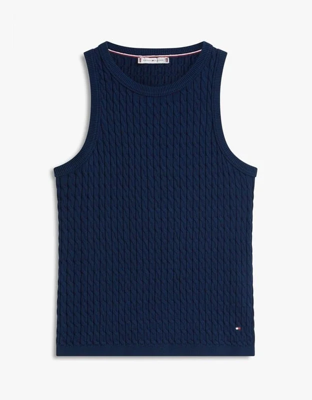 Tommy Hilfiger Womens Cable Knit Vest Dark Night Navy / M