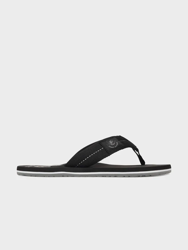 Tommy Hilfiger - Men's Patch Hilfiger Beach Flip Flops Black 1 / 41
